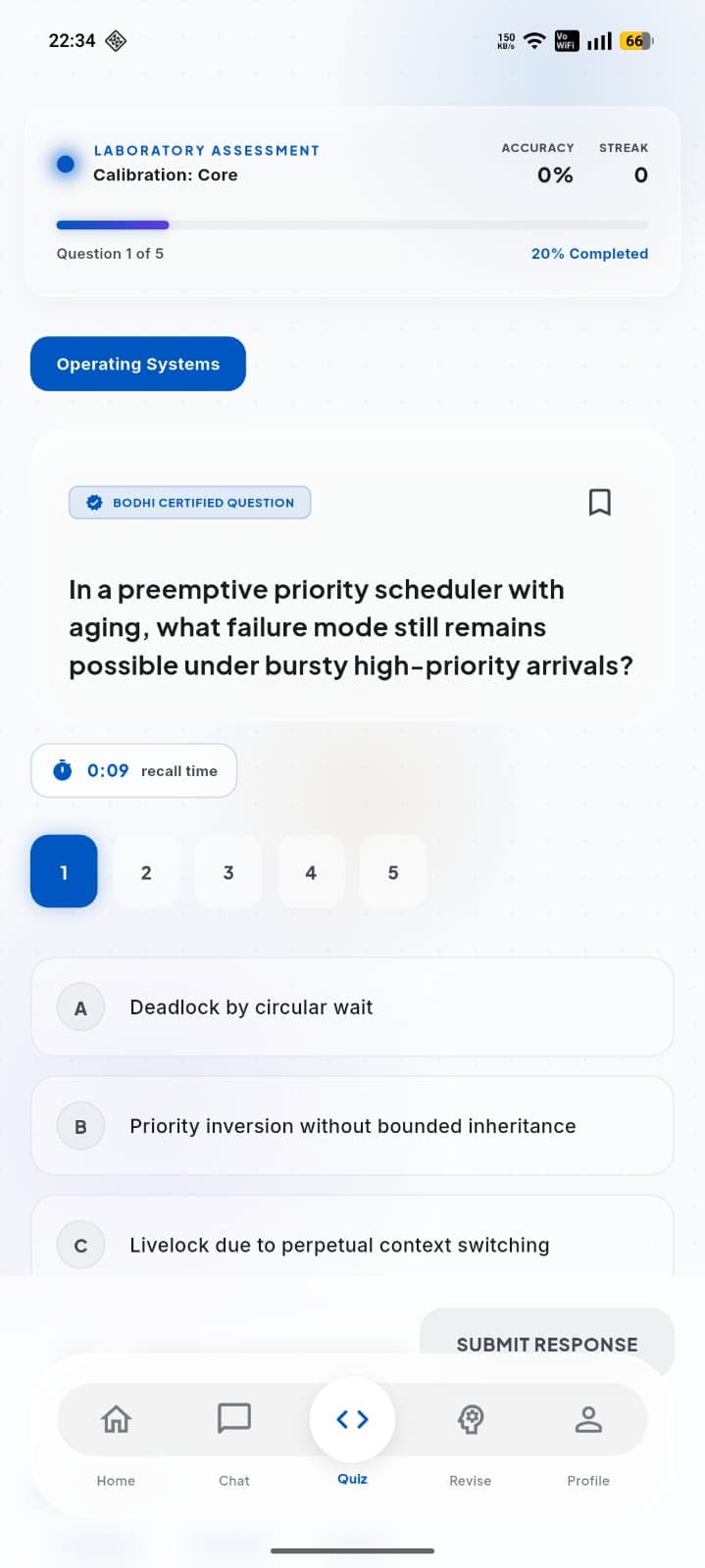 BodhCS Dynamic MCQ Quiz Interface